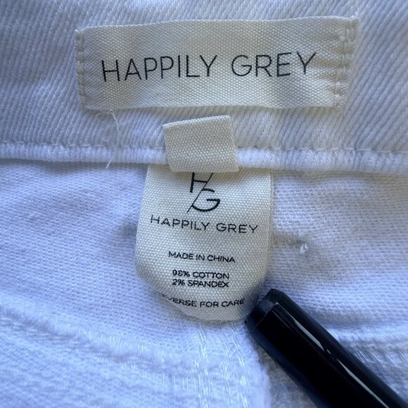 Happily Grey Signature Jeans Womens 3/26 White High Rise Sailor Style Flare - Picture 10 of 13